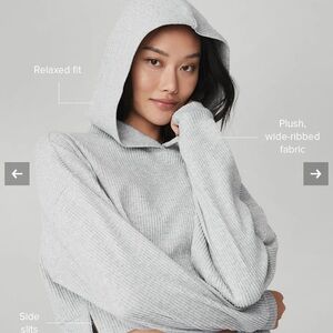 ALO Yoga Light Gray Hooded Sweater